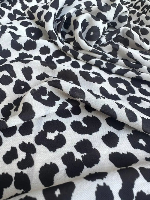 Chiffon Maculato Bianco e Nero