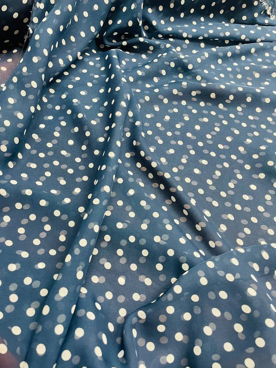 Chiffon Pois Blu