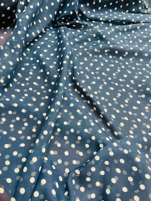 Chiffon Pois Blu