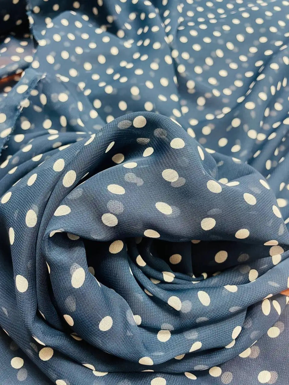 Chiffon Pois Blu