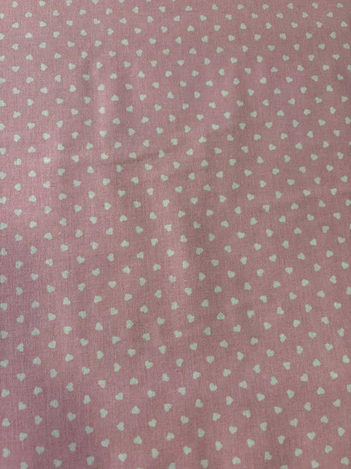 Cotone Percalle CUORICINI  Rosa