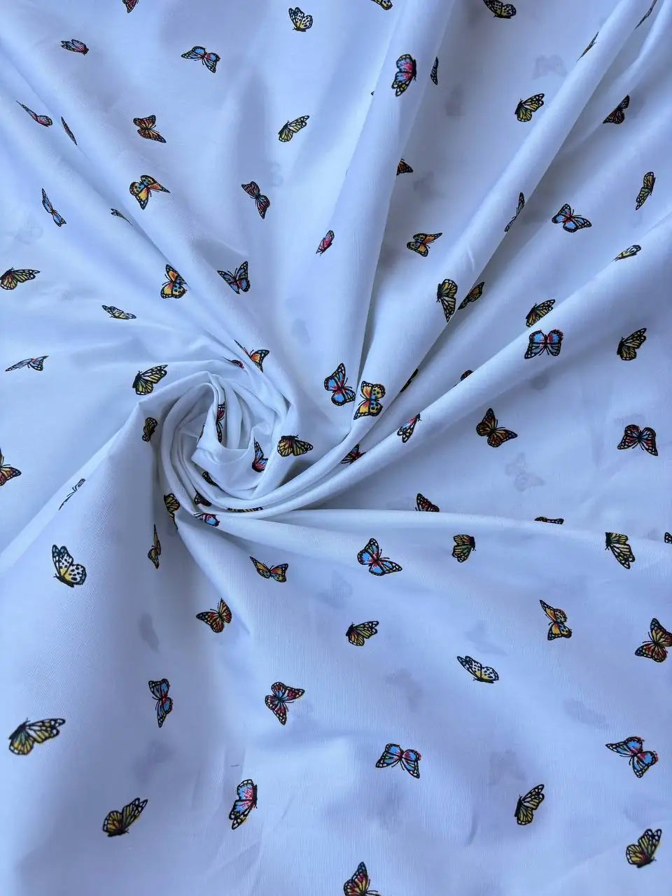 Cotone Percalle Liberty Farfallina Bianco