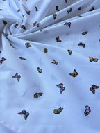 Cotone Percalle Liberty Farfallina Bianco