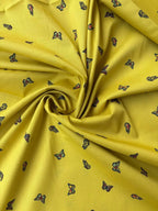 Cotone Percalle Liberty Farfallina Giallo