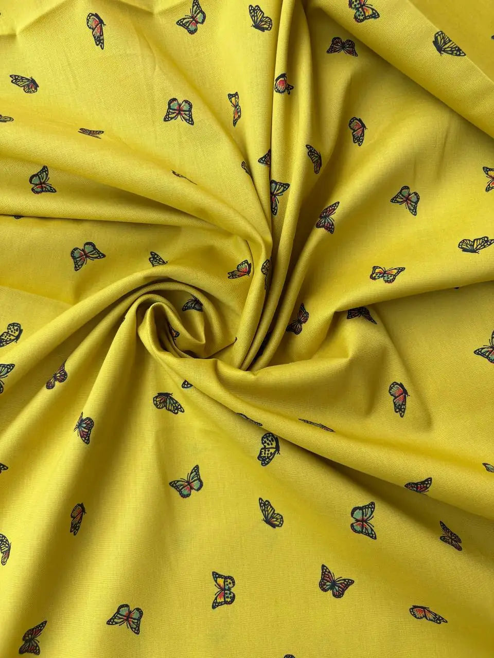 Cotone Percalle Liberty Farfallina Giallo