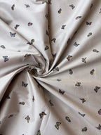 Cotone Percalle Liberty Farfallina Tortora