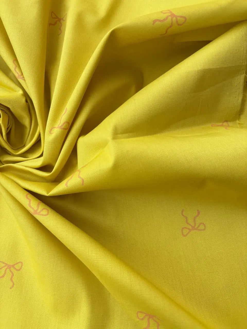 Cotone Percalle Liberty Fiocchetto Giallo