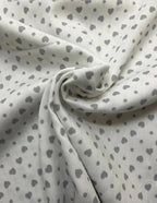 Cotone Piquet Millerighe Cuoricino Pois Grigio