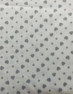 Cotone Piquet Millerighe Cuoricino Pois Grigio