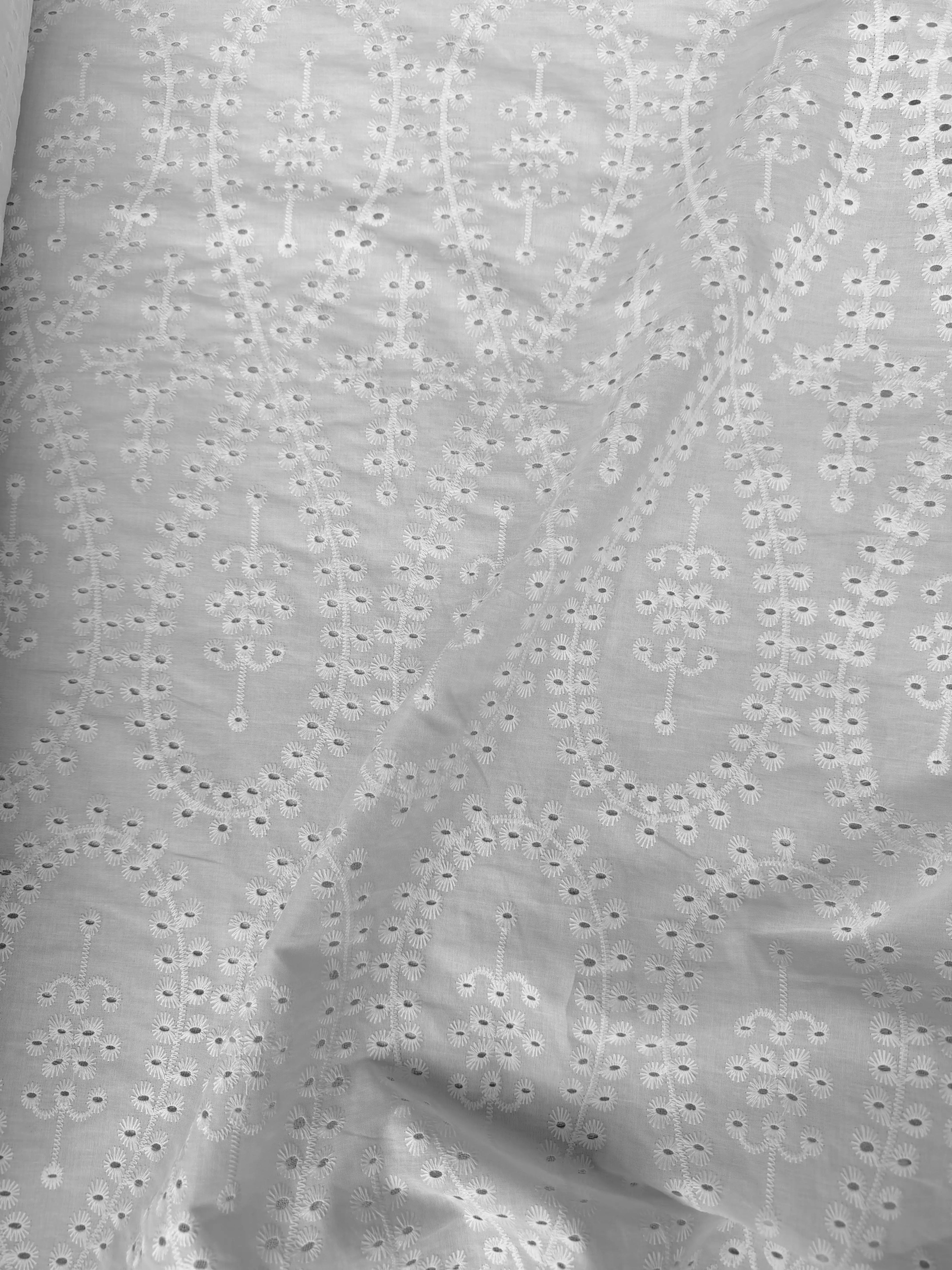Cotone Pizzo San Gallo Ricamato Costiera 0,5 m / Albori