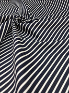Cotone Popeline Nero Bianco Riga Bacchettina