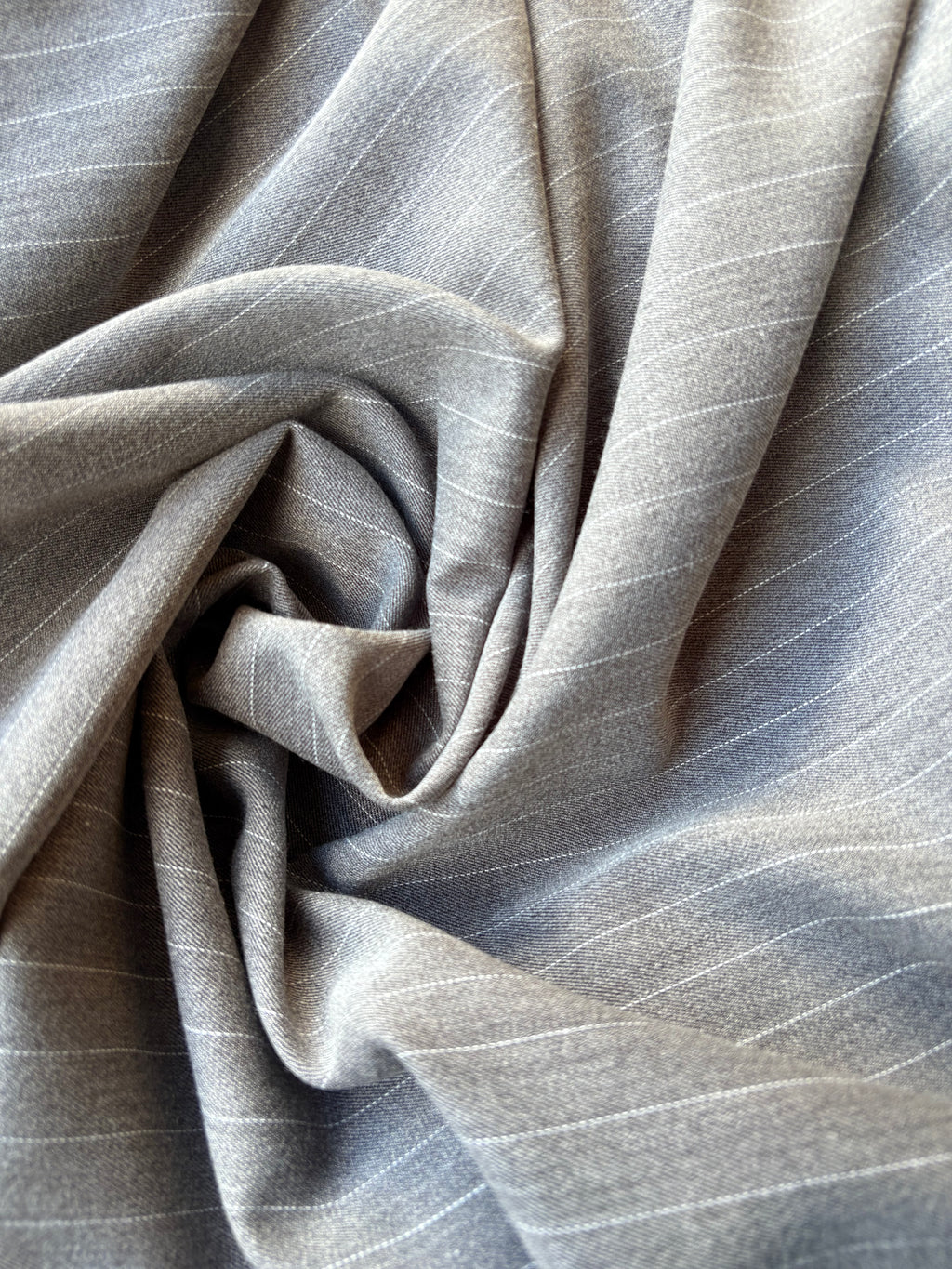 Fresco Lana Stretch Gessato Grigio SOTTOPREZZO - WorldTessuti