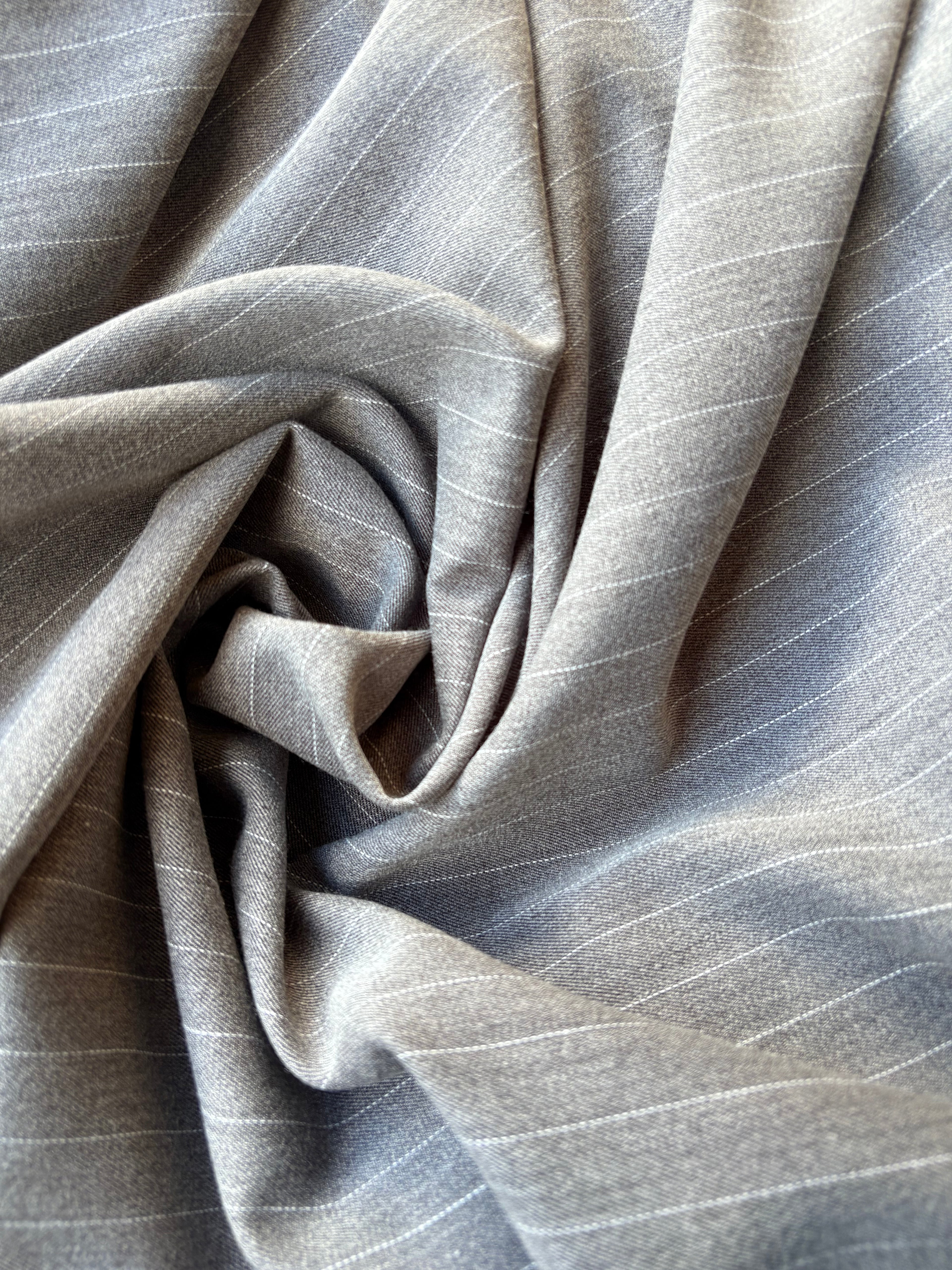 Fresco Lana Stretch Gessato Grigio SOTTOPREZZO - WorldTessuti