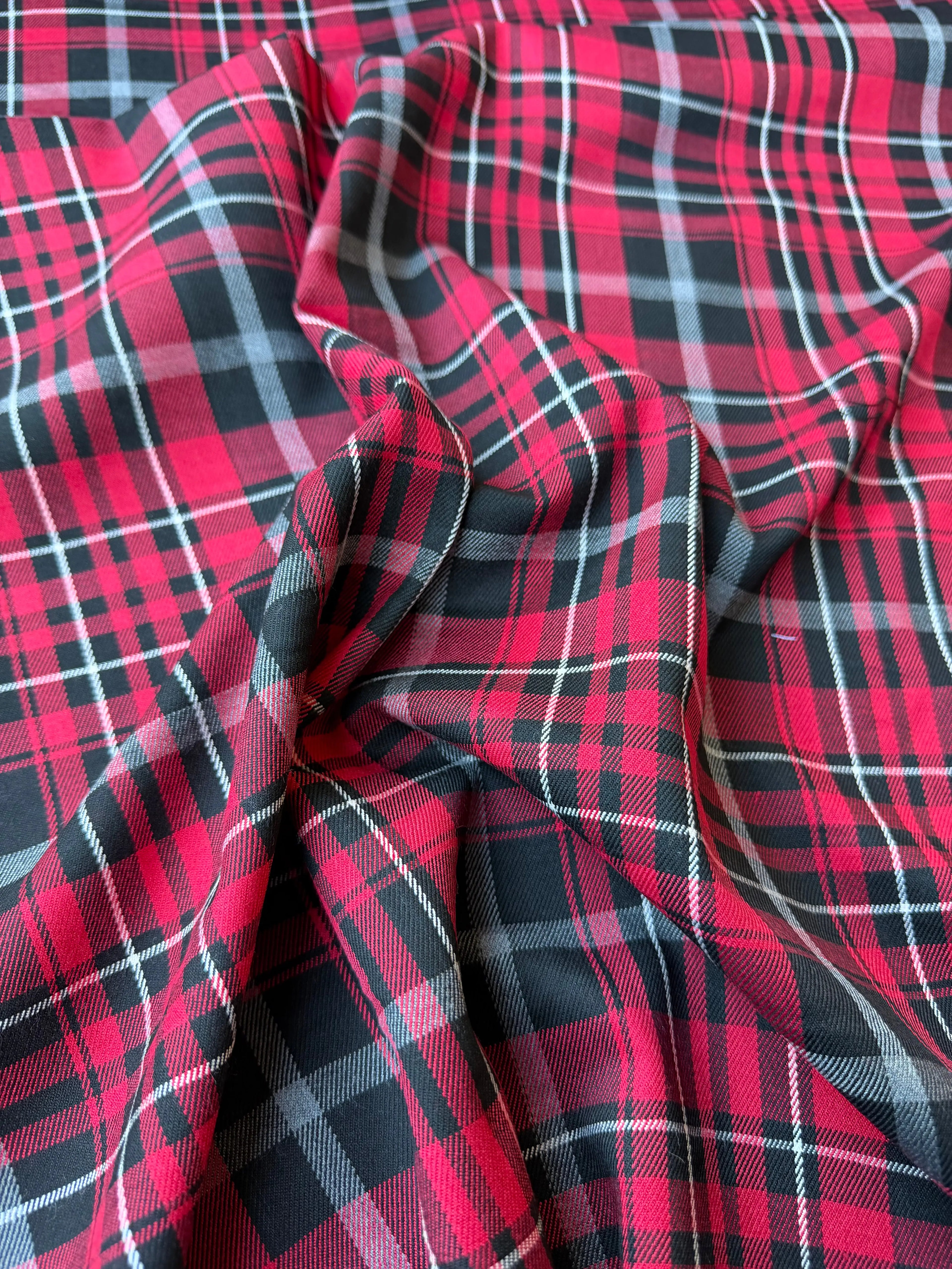 Tartan Scozzese Lanetta Quadrone Rosso Flame