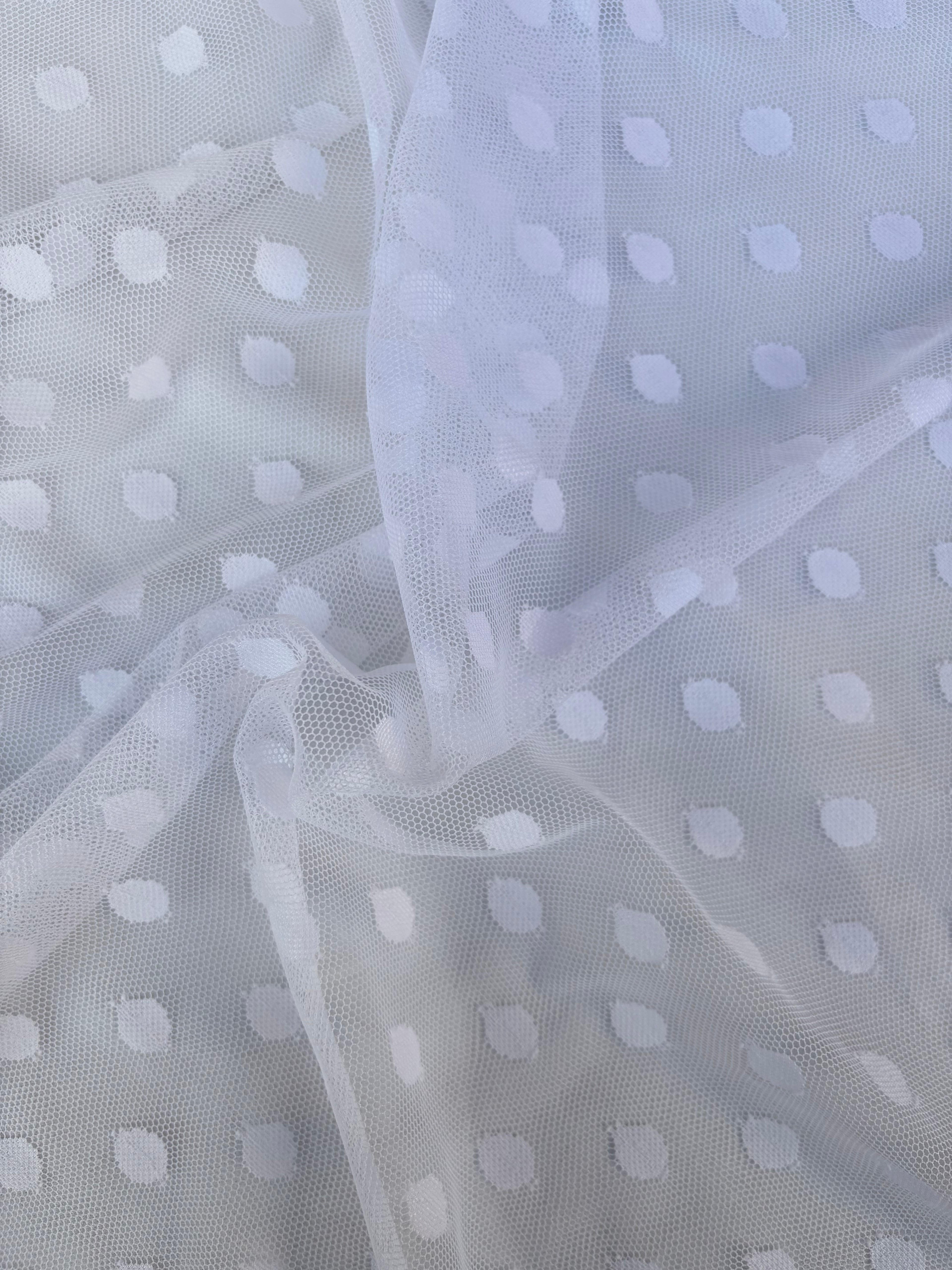 Rete (tullè) Bielastico Pois Bianco