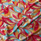 Tessuto Misto Lino/Viscosa Ritratto Floreale