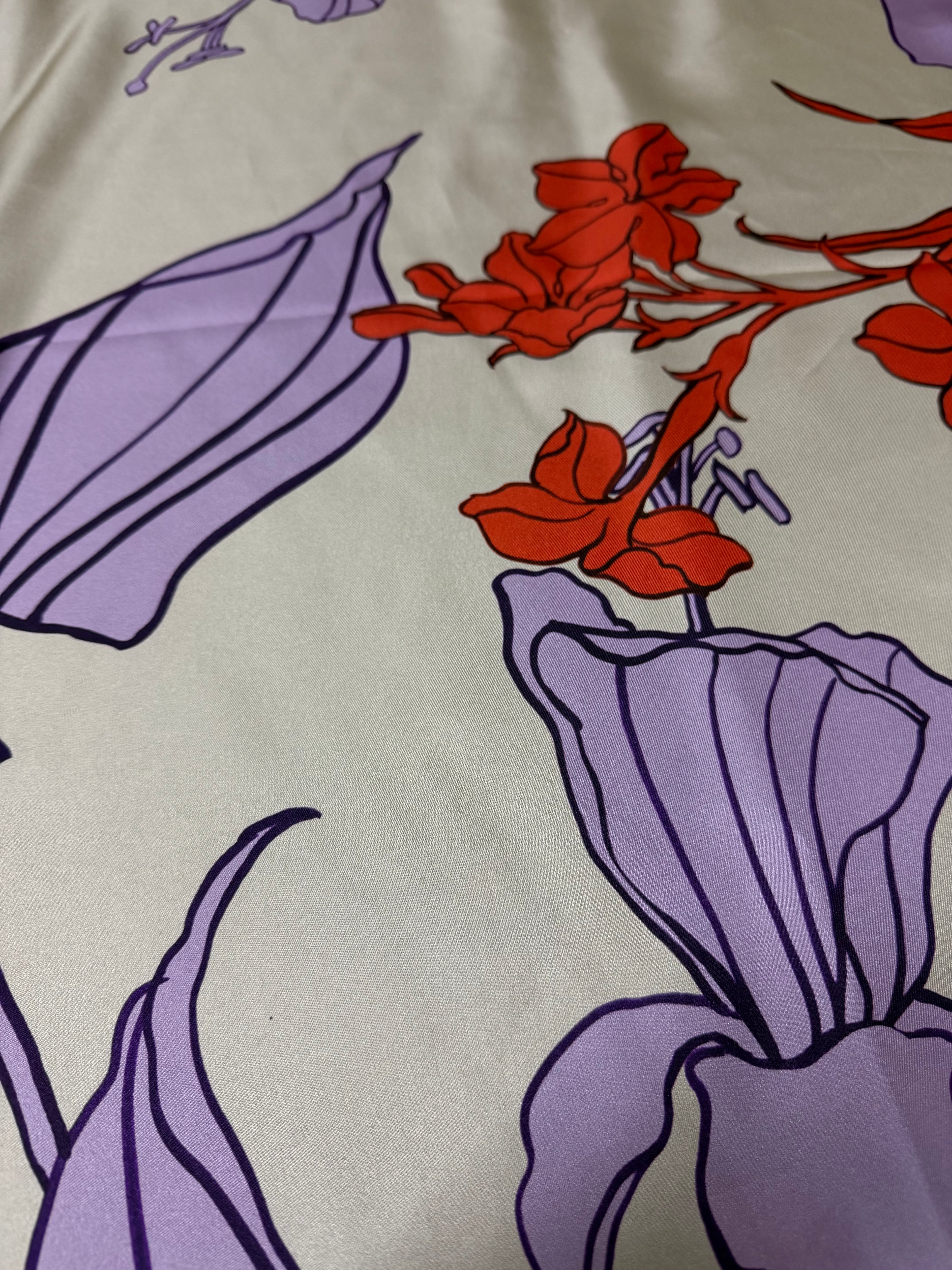 Tessuto Satin Floreale Artemide