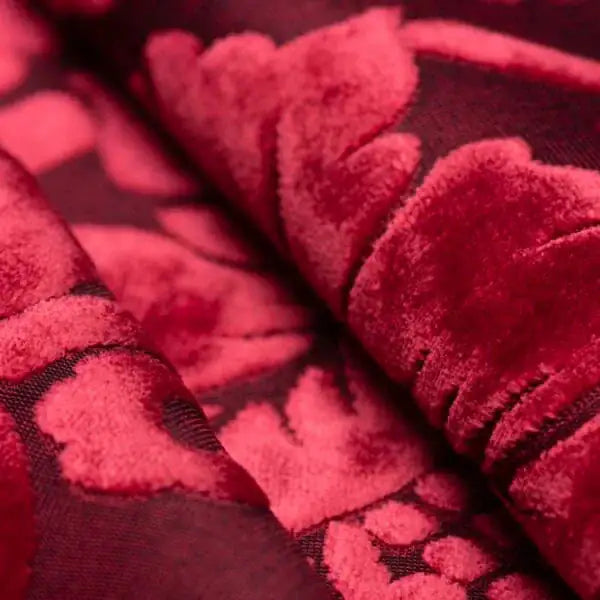 Damascato Jacquard Velluto Operato Bordeaux