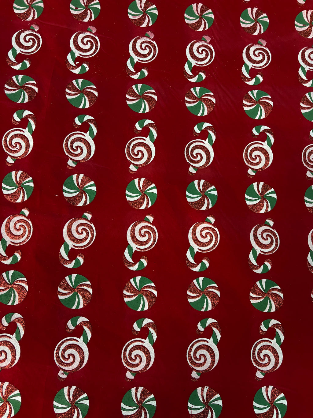 Velluto Rosso Floccato Natalizio