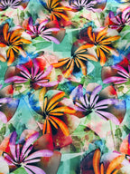 Tessuto Satin Floreale Palma
