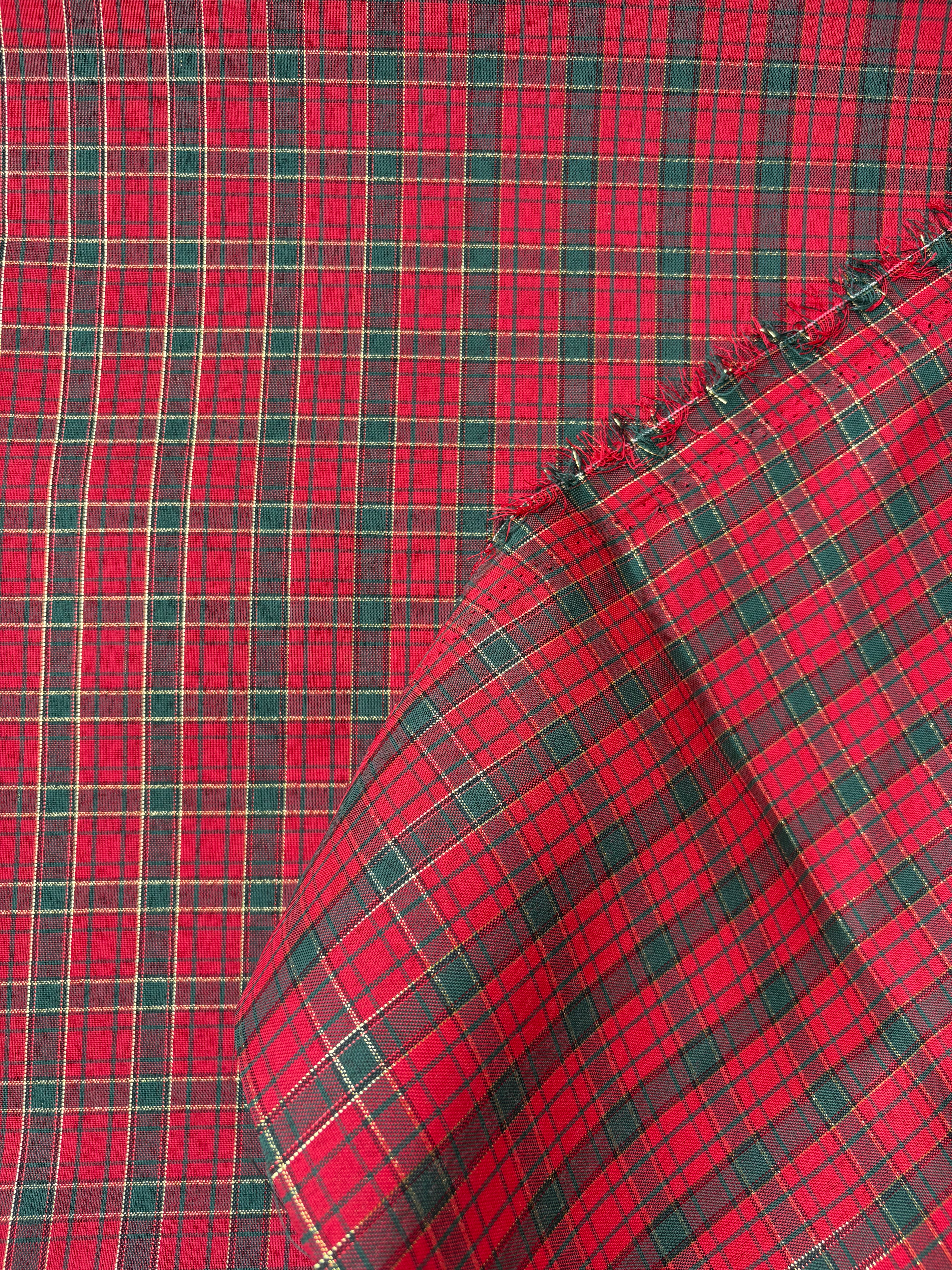 Tartan cotone tinto in filo Glitter oro h140 tre varianti