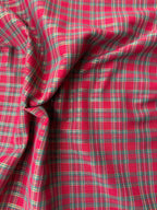 Yarn-dyed cotton tartan with gold glitter h140, three variants