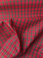 Yarn-dyed cotton tartan with gold glitter h140, three variants