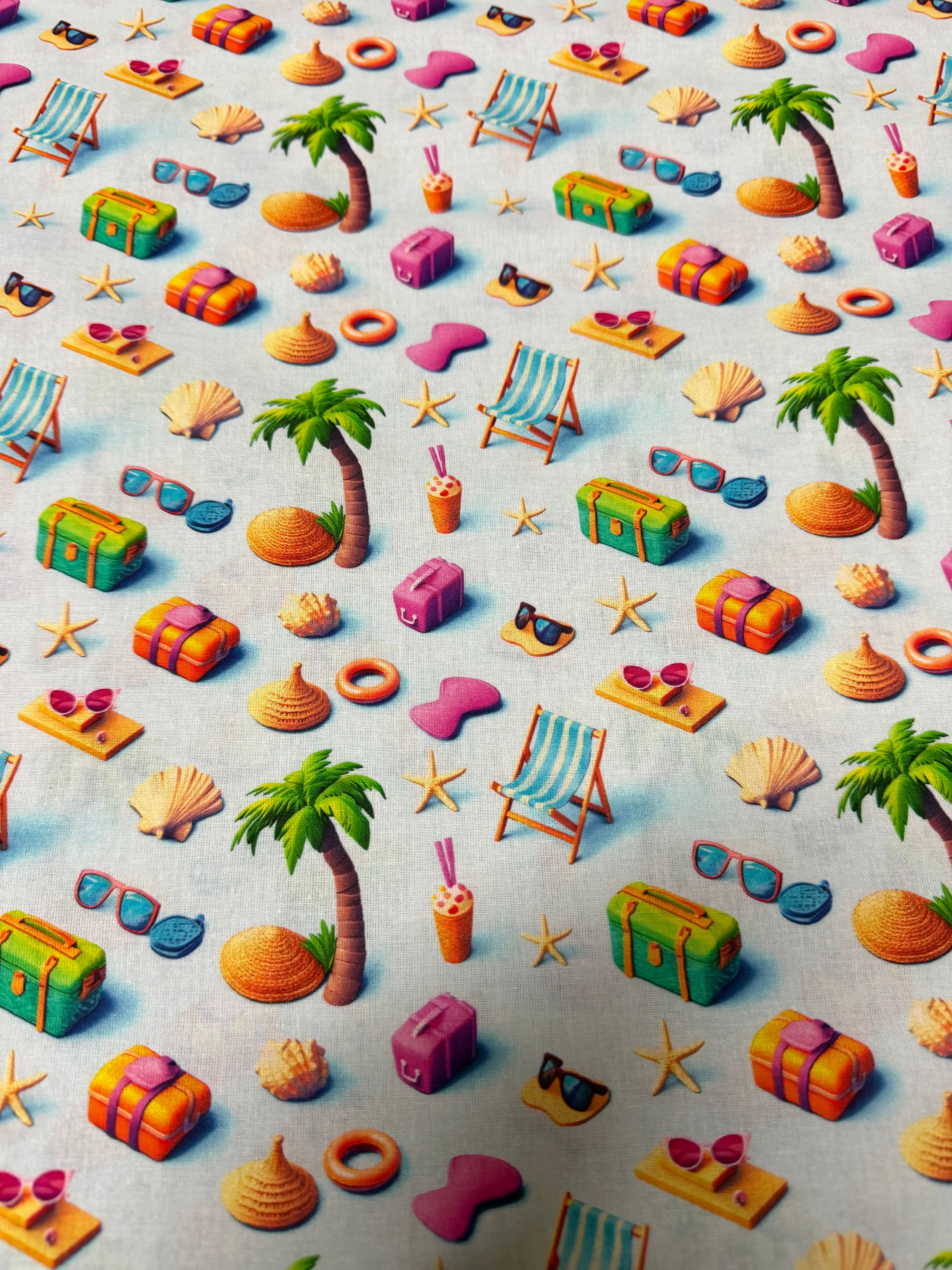 Tessuto Puro Cotone Stampa Digitale 3D