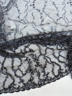 Pizzo Cerimonia floreale degradè nero/argento