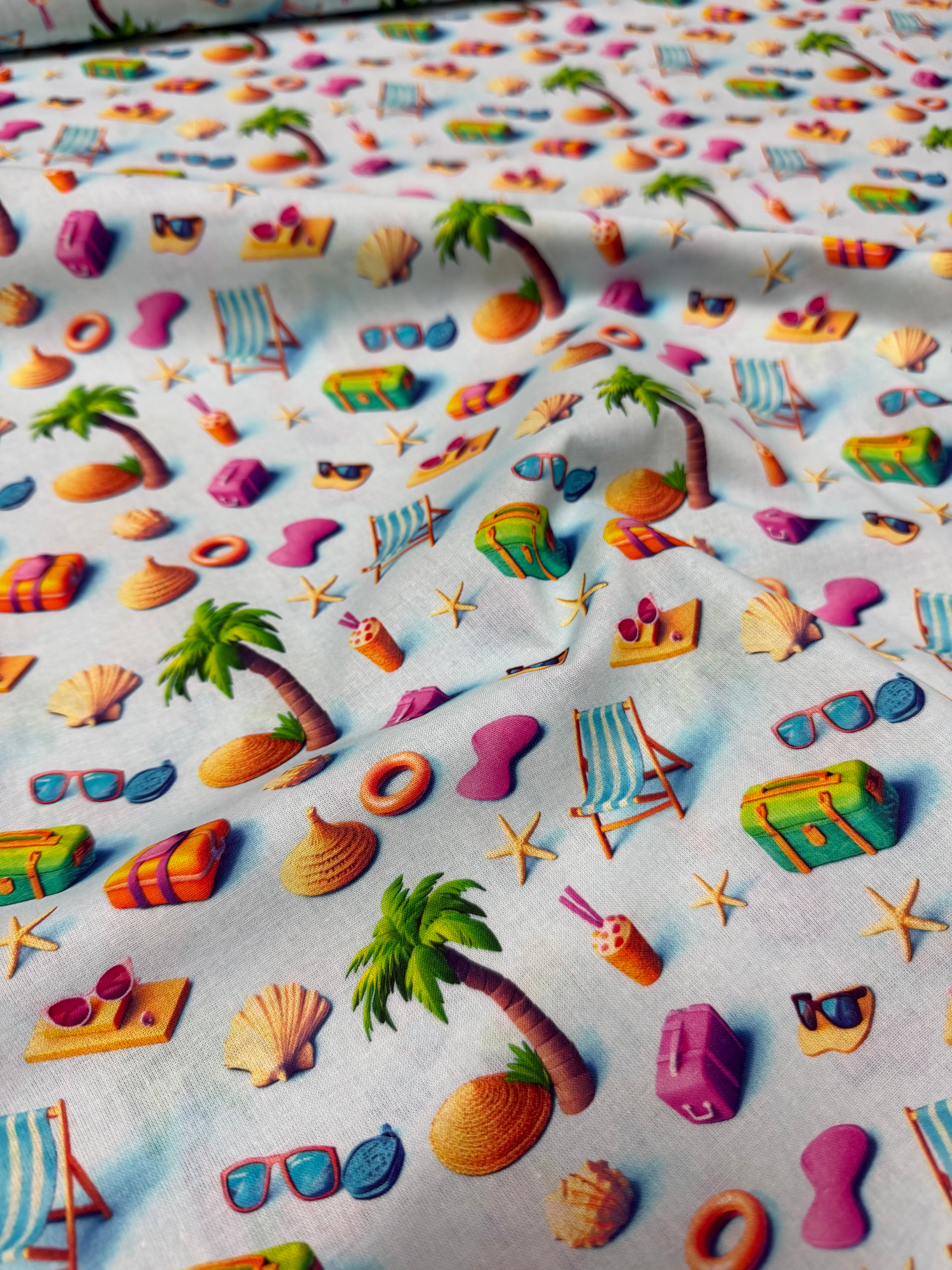 Tessuto Puro Cotone Stampa Digitale 3D