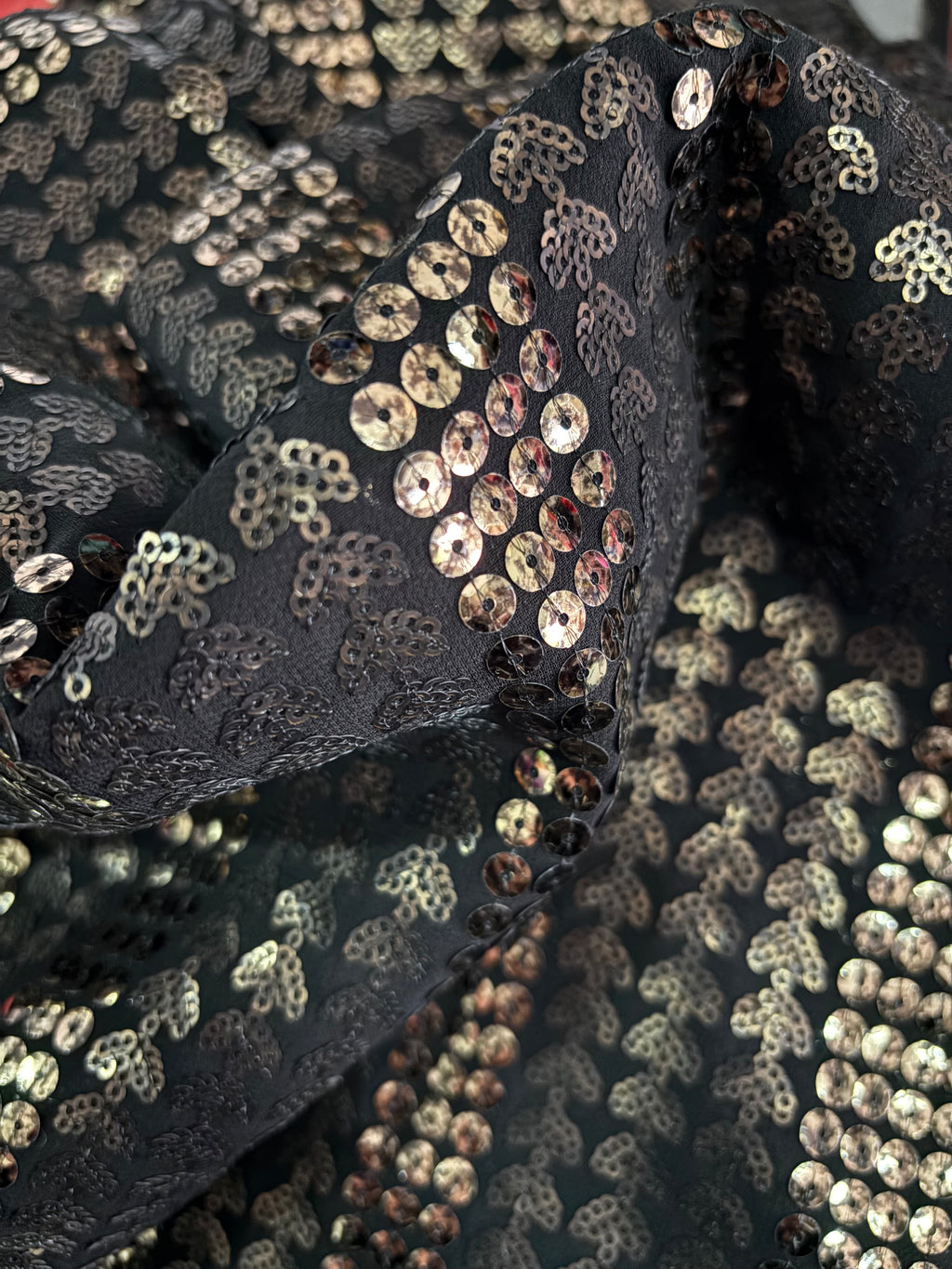 Scampolo paillettes oro Cuoricino 260x150cm