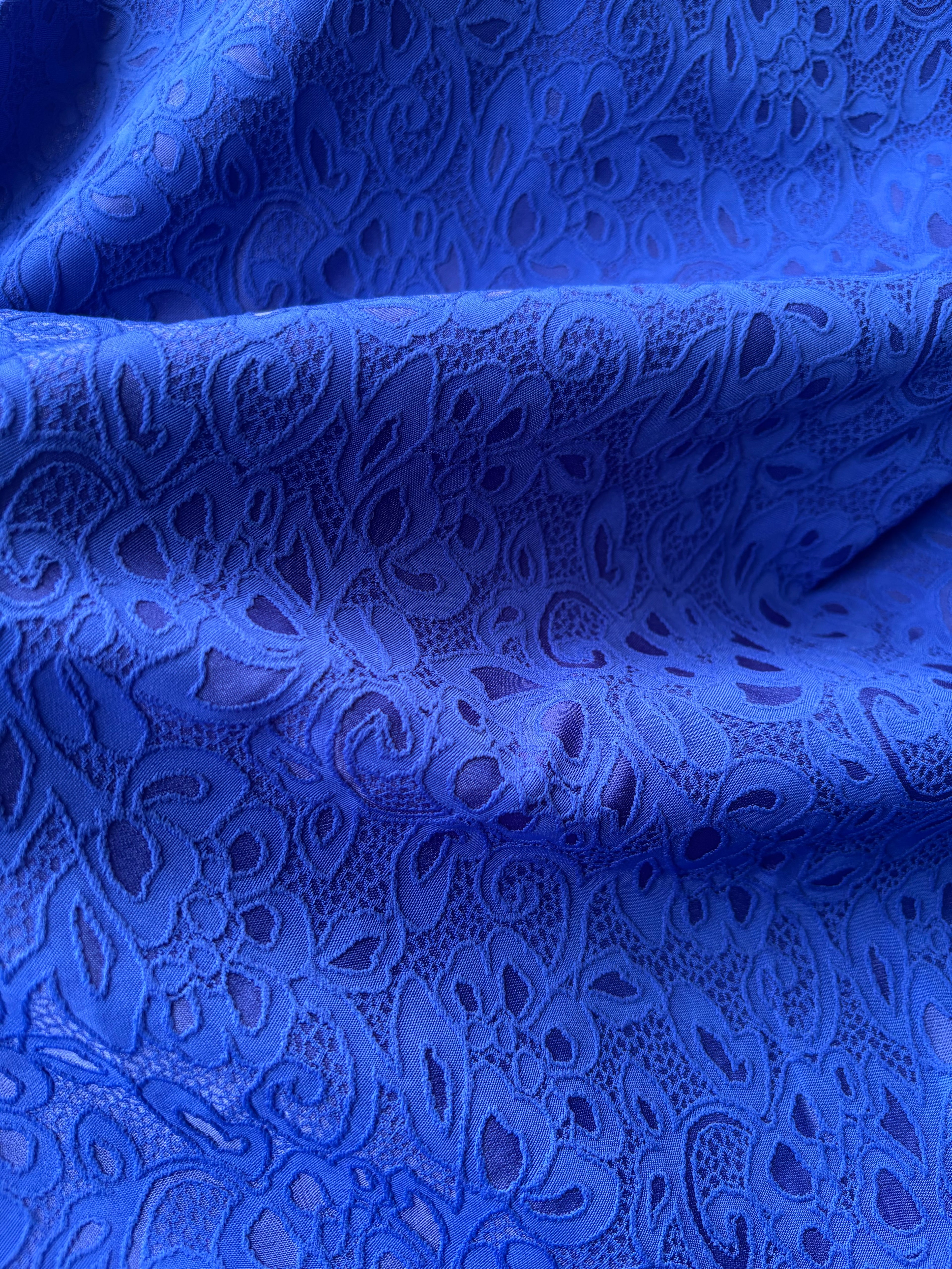 Pizzo doppiato blu china