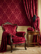 Damascato Jacquard Velluto Operato Bordeaux