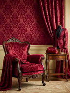Scampolo Damascato Jacquard Velluto Operato Bordeaux 0,40x1,50