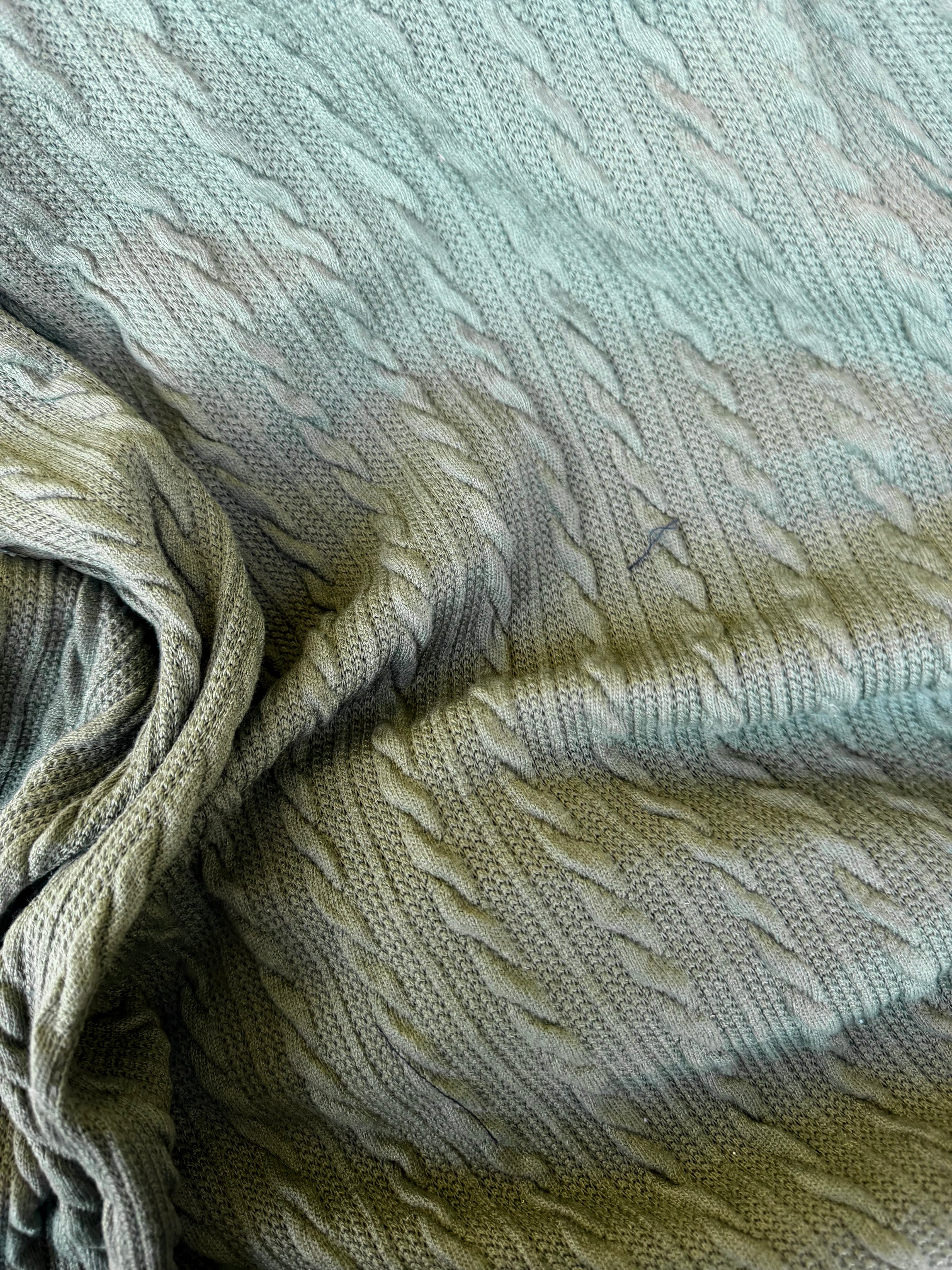 Scampolo Maglia intrecciata elastica Verde Bosco Knit 1,30x1,50