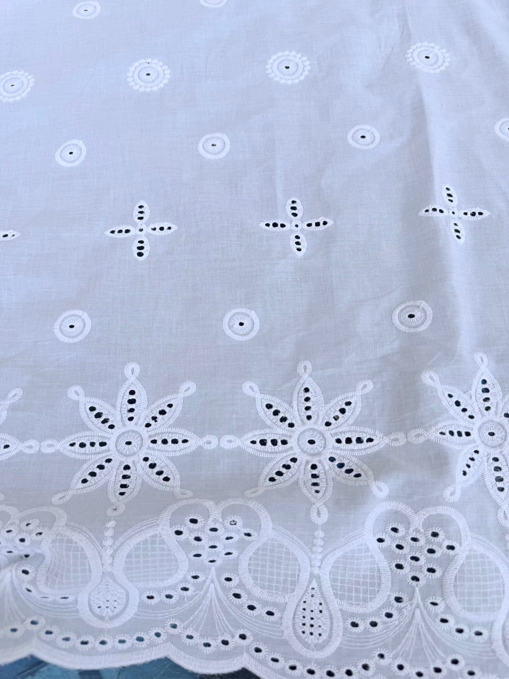 Cotone Pizzo San Gallo Ricamato Etnica
