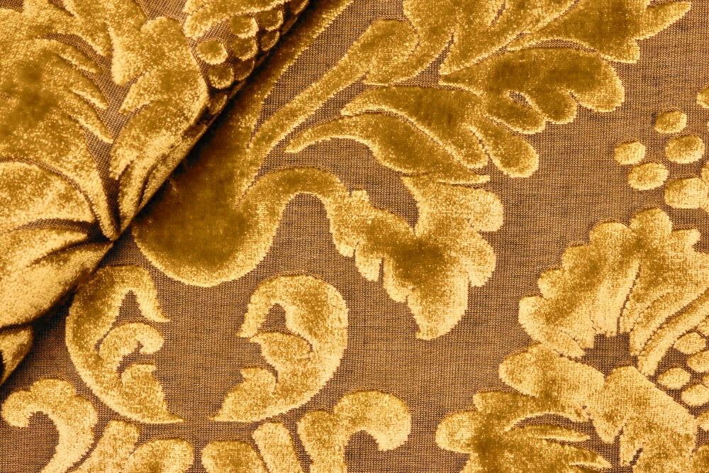 Terciopelo Jacquard Damasco Operado ORO 