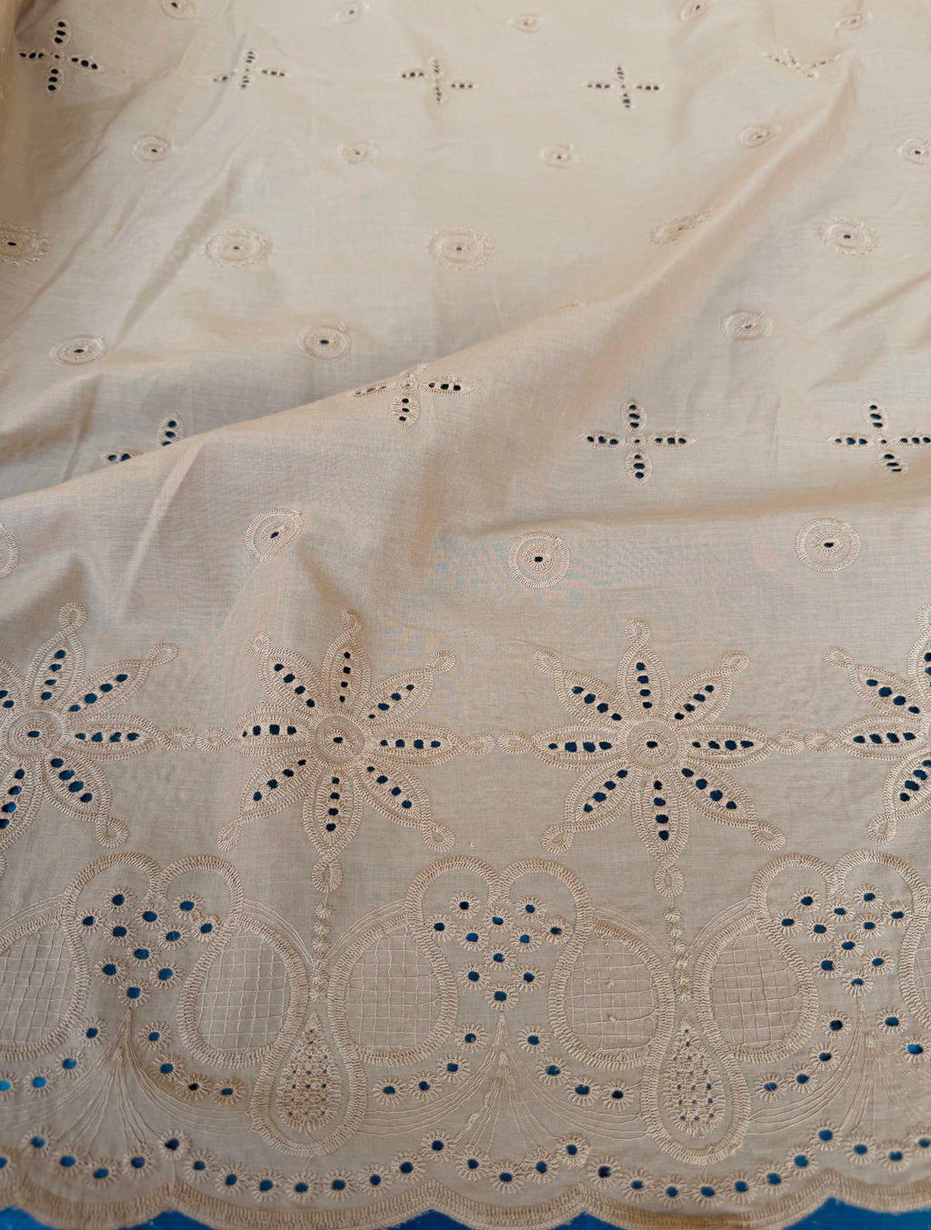 Cotone Pizzo San Gallo Ricamato Etnica