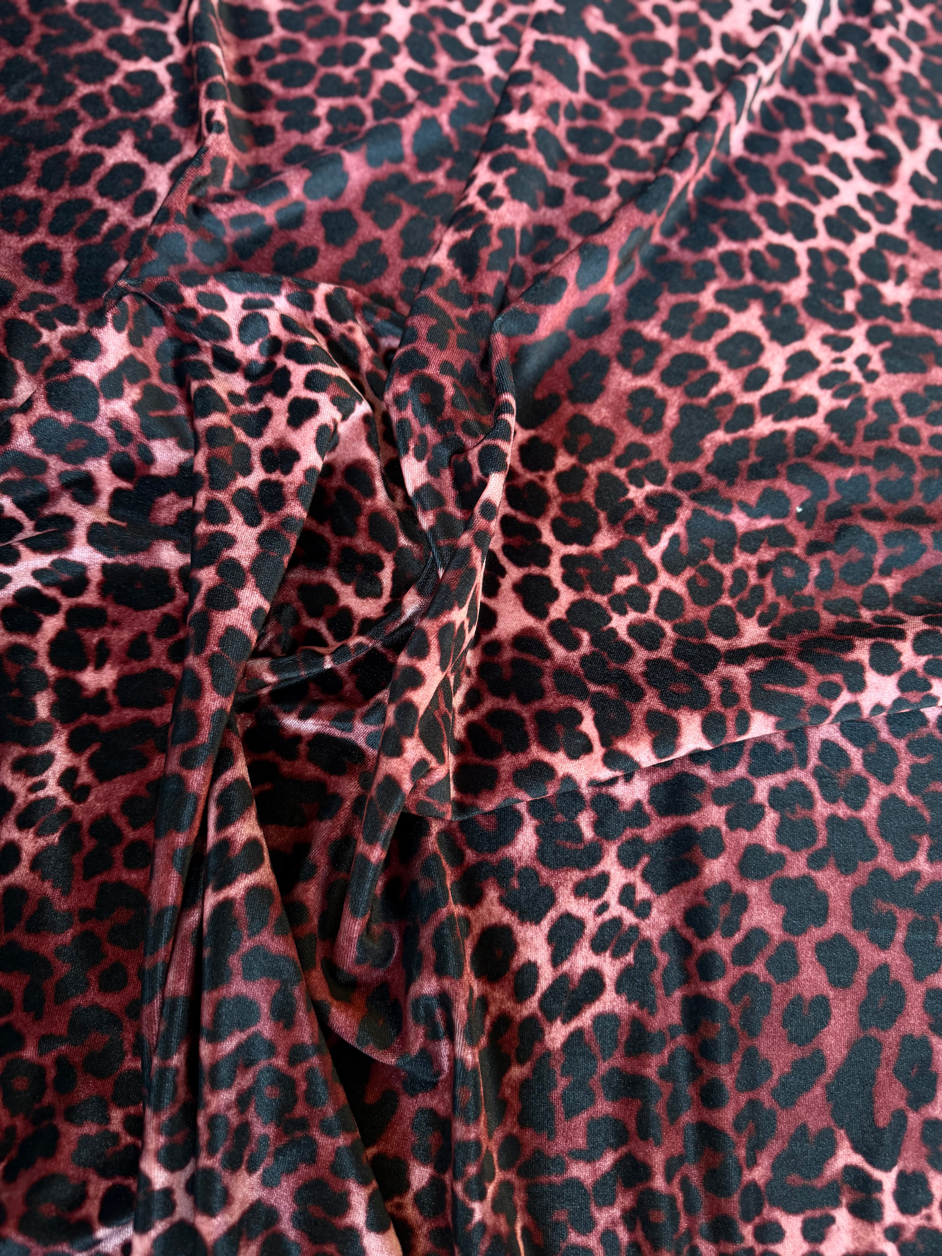 Velluto Animalier Maculato bordeaux ELASTICO