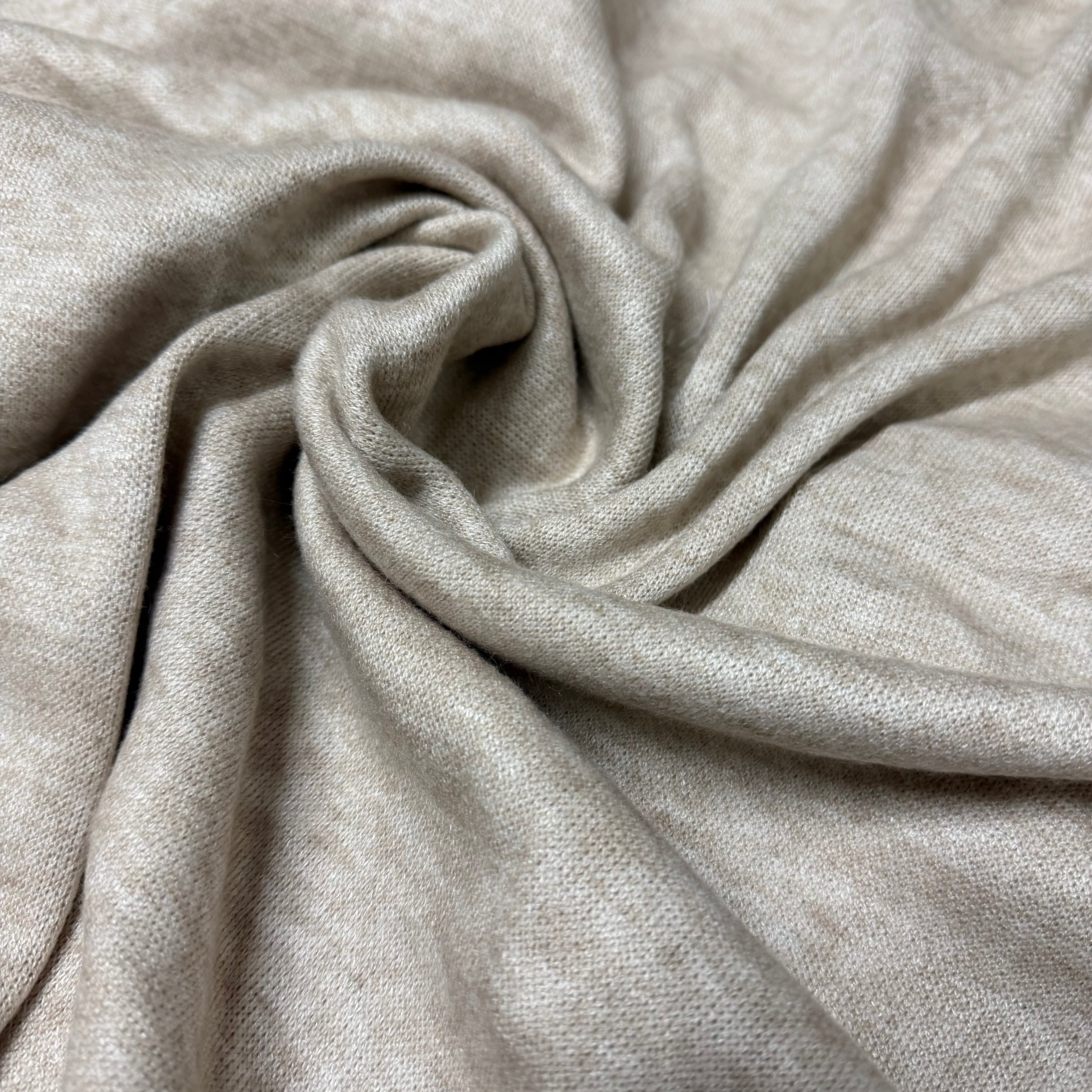 Scampolo maglia cashmere sabbia mélange 1,70x1,50