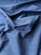 Tessuto Gessato Puro Lino Blu