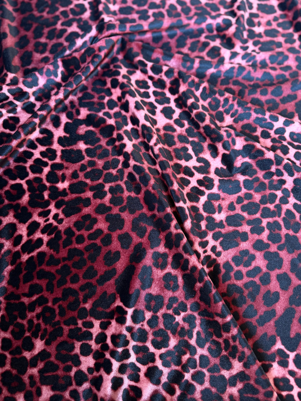 Velluto Animalier Maculato bordeaux ELASTICO