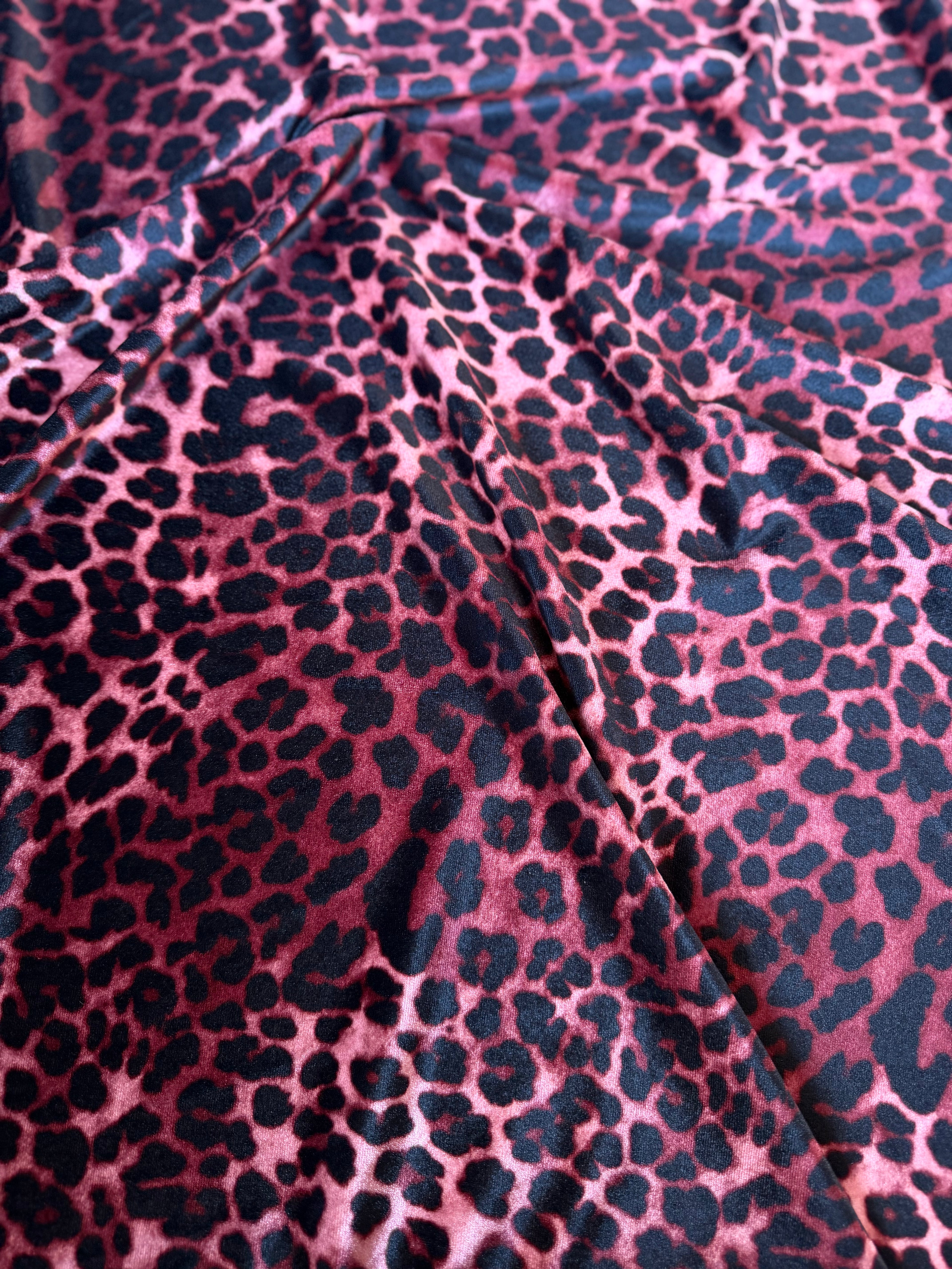 Velluto Animalier Maculato bordeaux ELASTICO