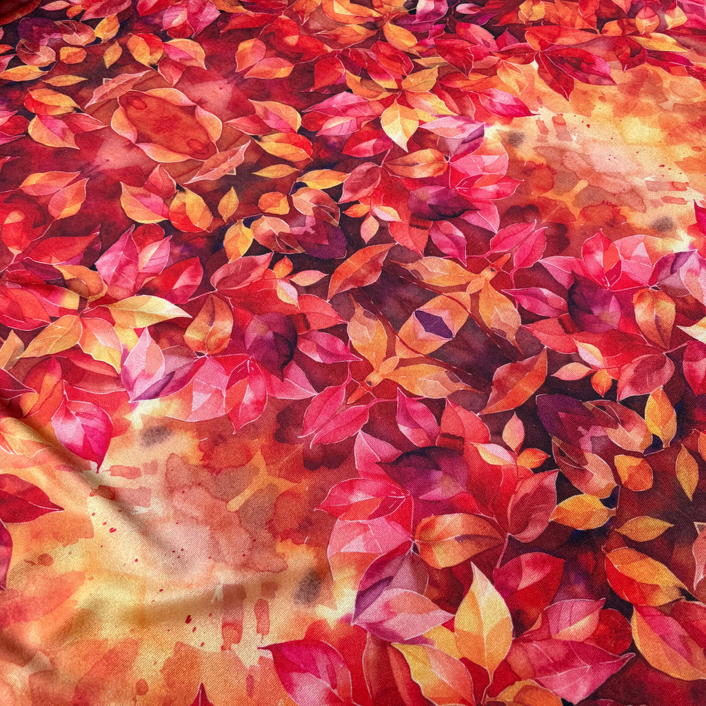 Scampolo Velluto elastico Floreale Autunno 1,50x1,50