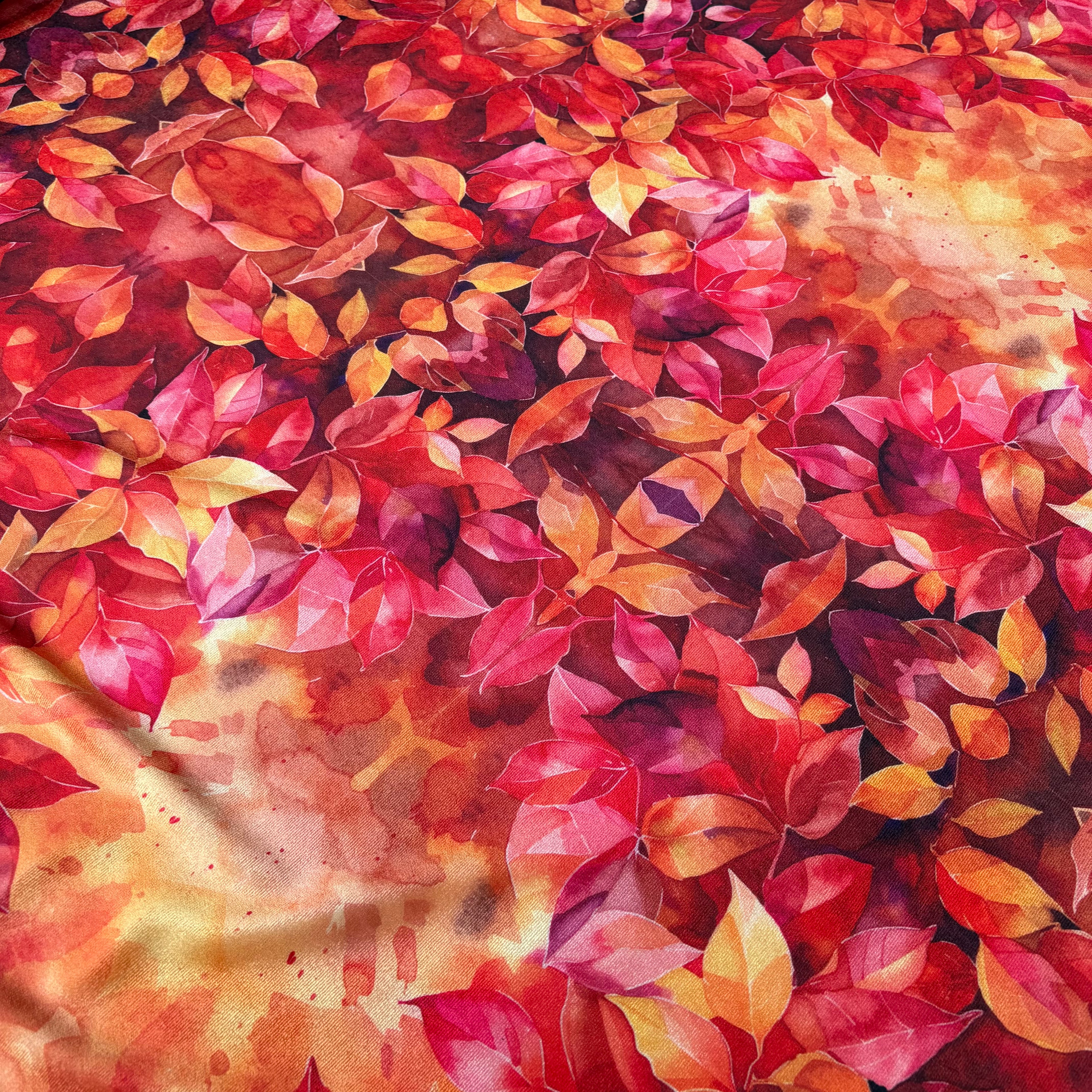 Scampolo Velluto elastico Floreale Autunno 1,50x1,50