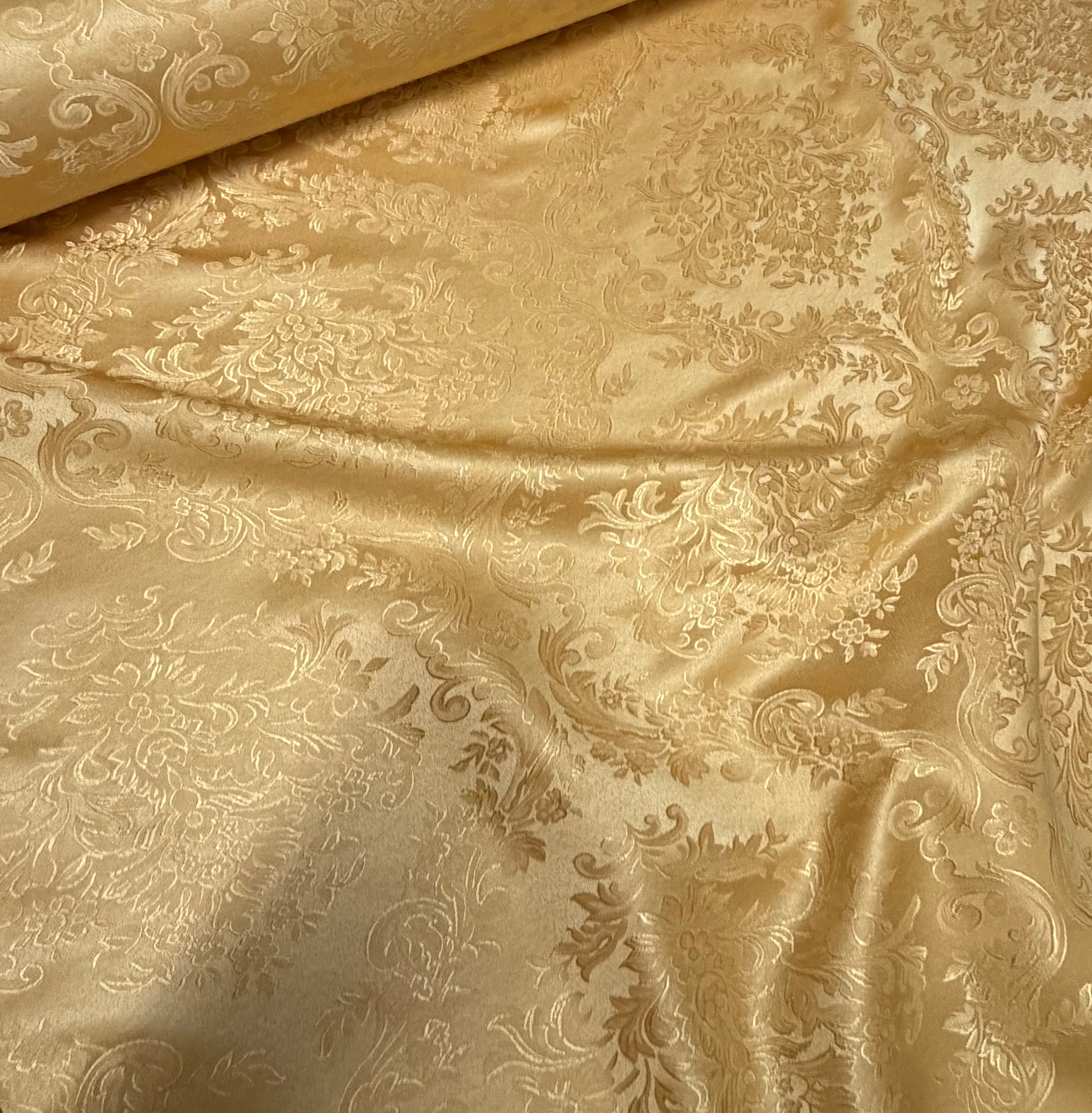 Tapicería de damasco jacquard dorado 280 