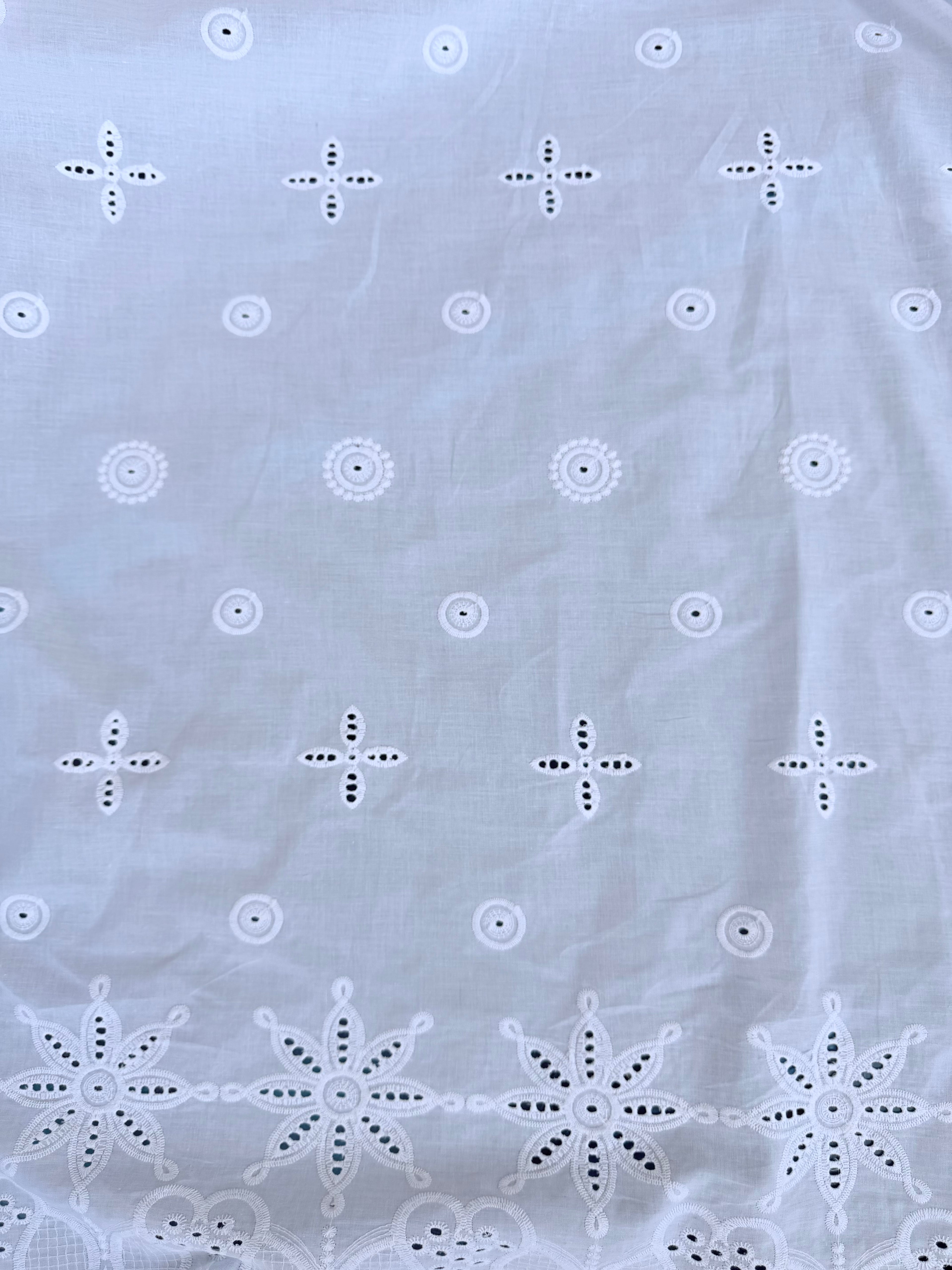 Cotone Pizzo San Gallo Ricamato Etnica