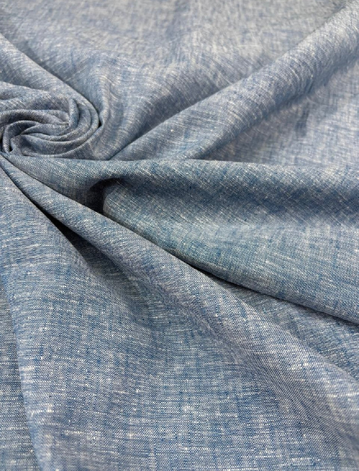 Scampolo di  Chambray Jeans  Lino 150x145cm