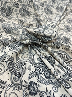 Georgette Floreale Black White