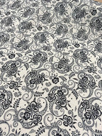 Georgette Floreale Black White